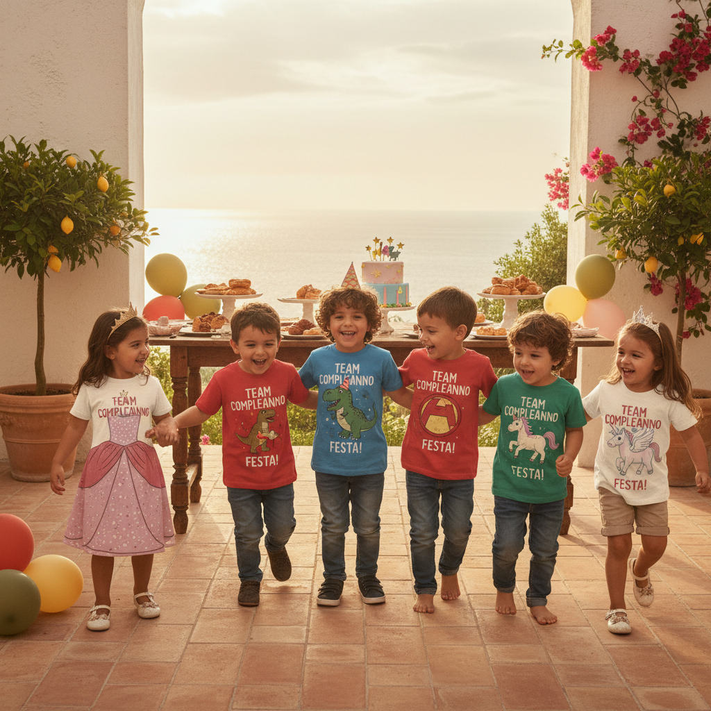 Compleanno bambini: magliette a tema personalizzate
